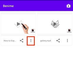 How to Save Video to Gallery in Benime